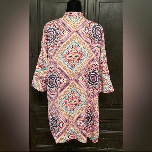 Chico’s Reversible colorful print kimono OS - Picture 4 of 11